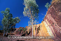 Ochre Pits showing streaks of ochre colours. Central Outback Australia